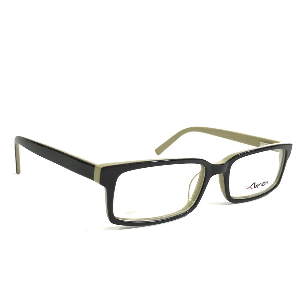 Arcadia Eyeglasses Frames 7042 C3 Matte Black Beige Rectangle Full Rim 55-18-140
